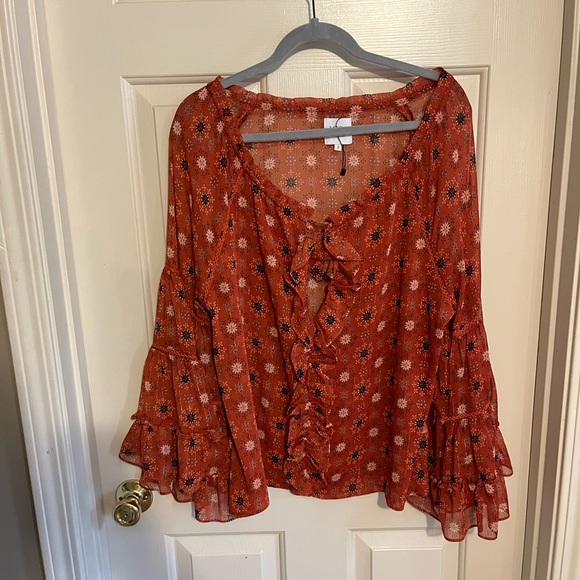 Small misa semi sheer off the shoulder blouse - Picture 1 of 3